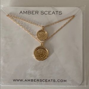 *NEW* AMBER SCEATS DOUBLE COIN NECKLACE